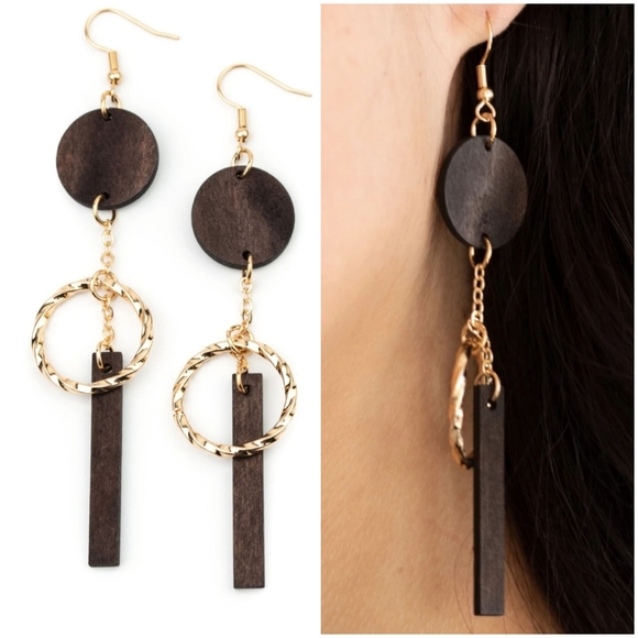 RAW REFINEMENT BROWN EARRINGS